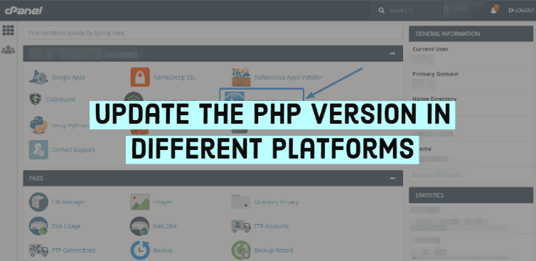 Update the PHP Version in Different Platforms