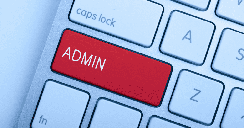 A red button labeled "admin" on a WordPress website.